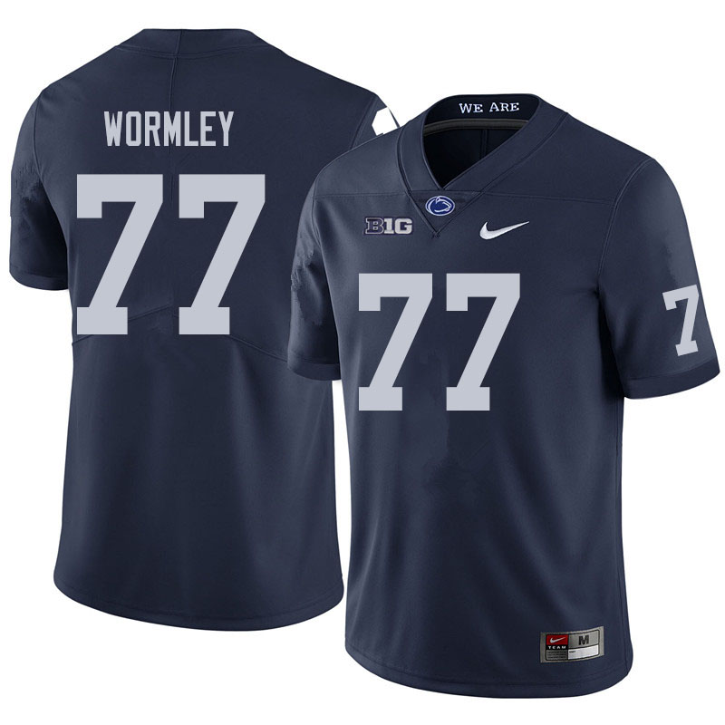 Men #77 Sal Wormley Penn State Nittany Lions College Football Jerseys Sale-Navy
